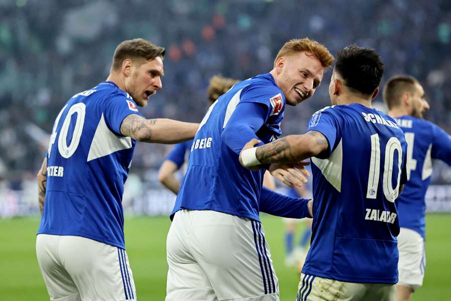Schalke celebrate their equaliser