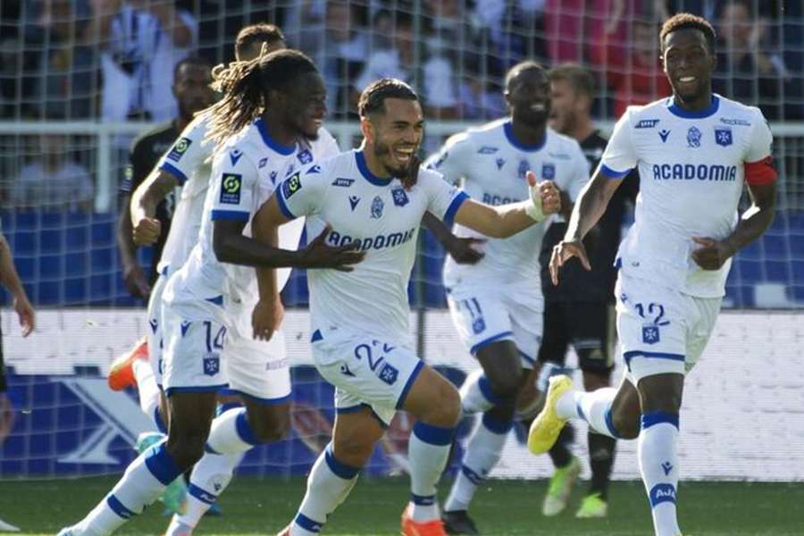 Auxerre celebrate the match-winning goal