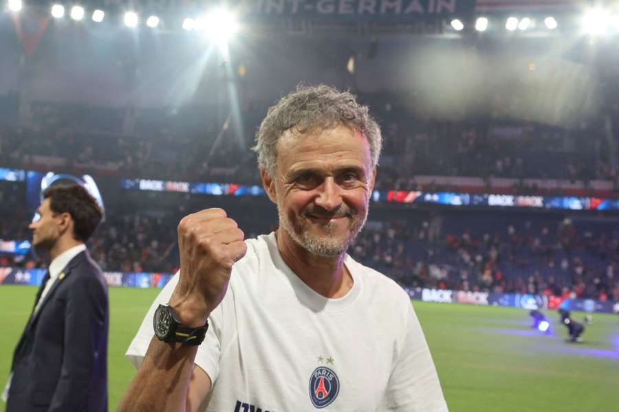 Trenér PSG Luis Enrique po triumfu v Lize mistrů.