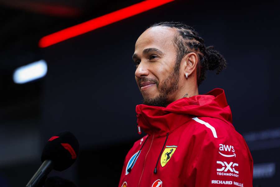 Hamilton speaks to the media Hamilton speaks to the media