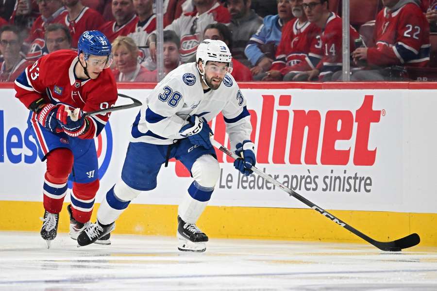 Lightning Brandon Hagel pursued by Ivan Demidov in Game 6 of Stanley Cup Playoffs