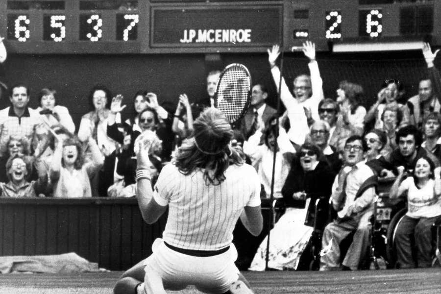 Swedish legend Bjorn Borg celebrates after winning the Wimbledon title in five sets against John McEnroe in 1980 Swedish legend Bjorn Borg celebrates after winning the Wimbledon title in five sets against John McEnroe in 1980