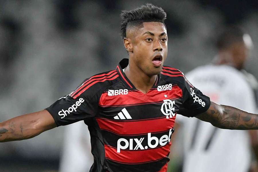 Bruno Henrique comemora gol diante do Fla no último confronto entre os times no Nilton Santos Bruno Henrique comemora gol diante do Fla no último confronto entre os times no Nilton Santos