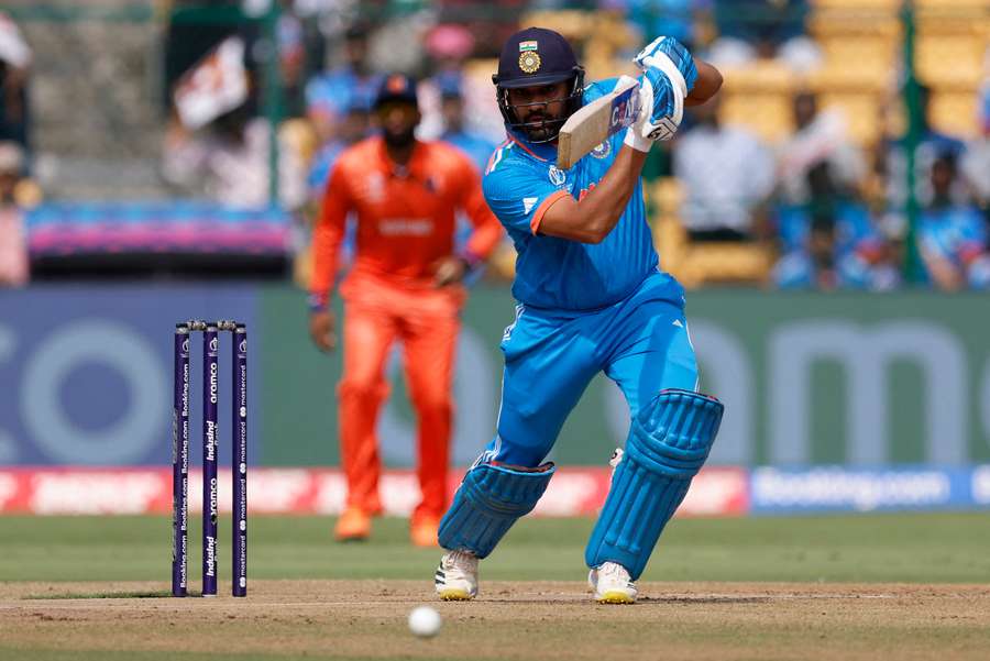 India's Rohit Sharma in action against the Netherlands