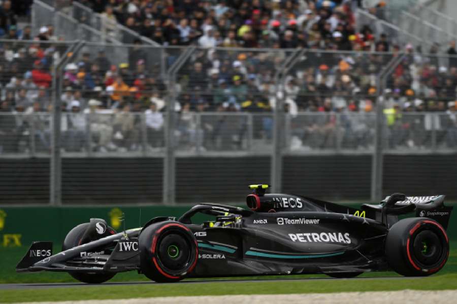 Hamilton during qualifying