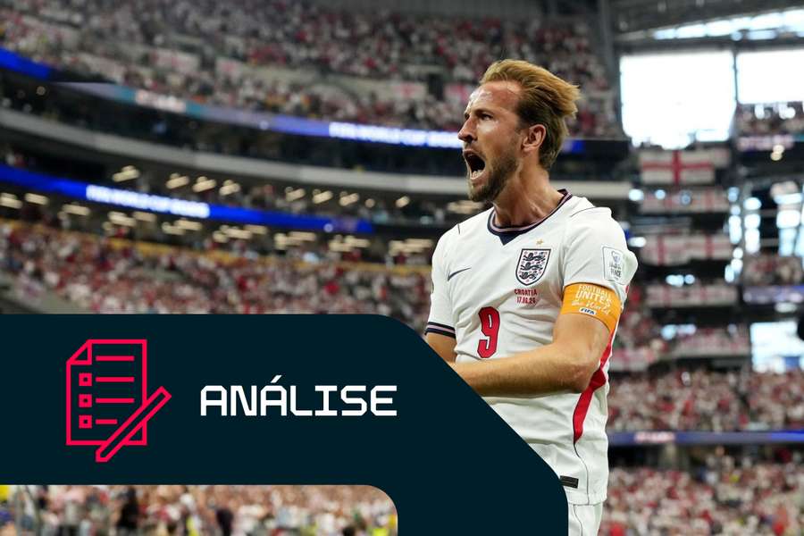 Harry Kane celebra um golo frente à Croácia numa fase anterior do Mundial Harry Kane celebra um golo frente à Croácia numa fase anterior do Mundial