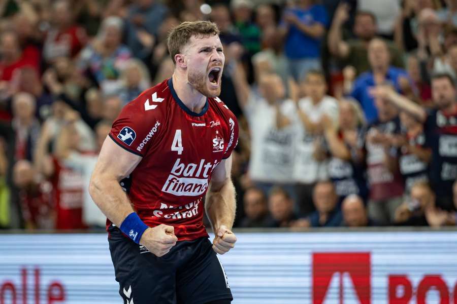 Johannes Golla jubelt für Flensburg