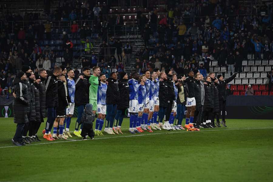 Hráči Sigmy slaví výhru nad stoprocentním Celje.