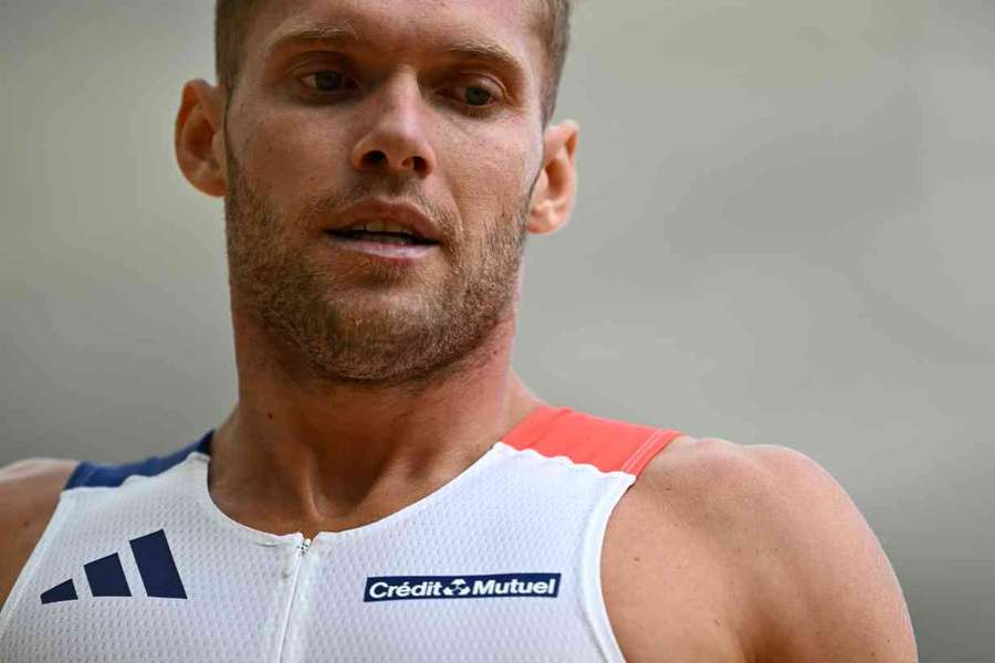 Kevin Mayer reacts during the decathlon on Friday