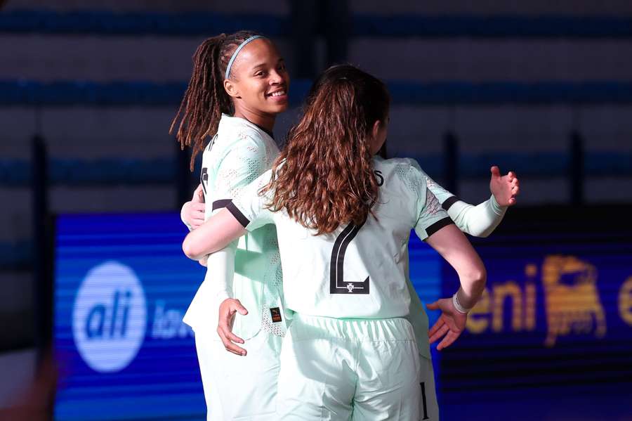 A festa das jogadoras portuguesas