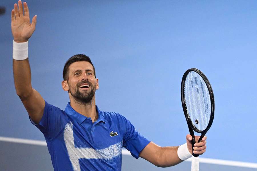 Djokovic celebrando su victoria del jueves.