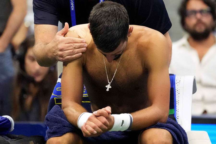 Novak Djokovic, pendant son match, cette nuit.