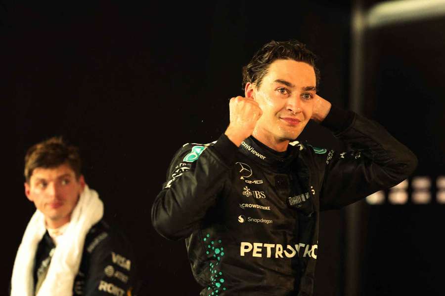 Max Verstappen and George Russell