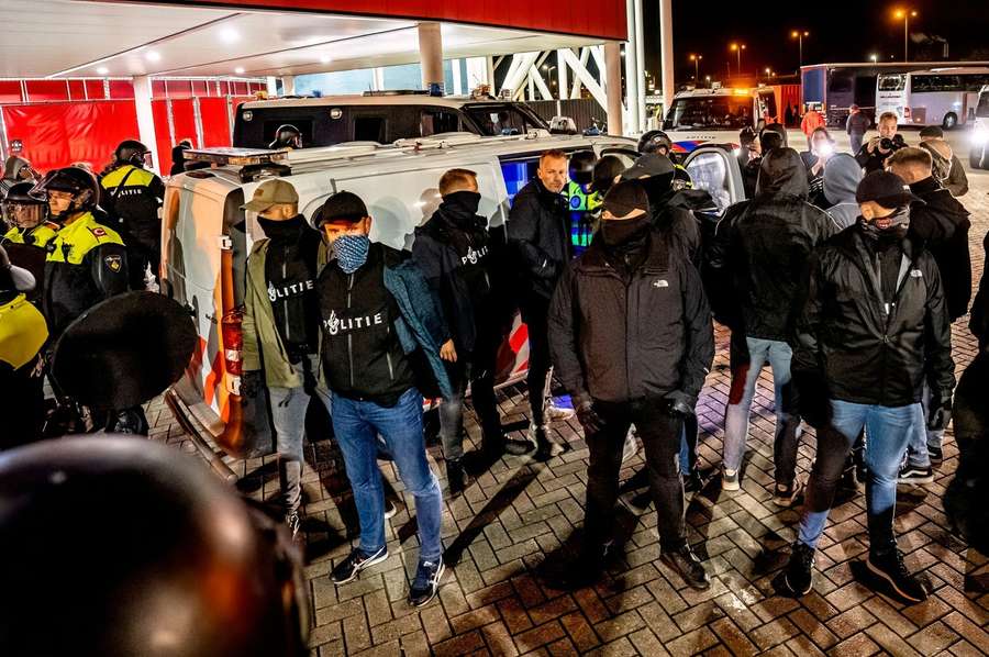 Dutch police arrested two players from the Polish club amid violent scenes at a Europa Conference League clash in Alkmaar on Thursday