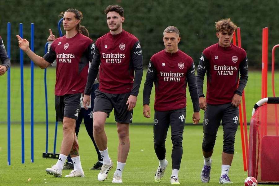 Jucătorii lui Arsenal la antrenament 