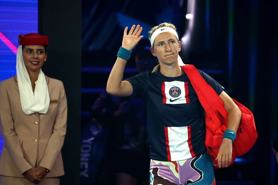 Victoria Azarenka utilizou por várias vezes camisolas do PSG durante o Open da Austrália