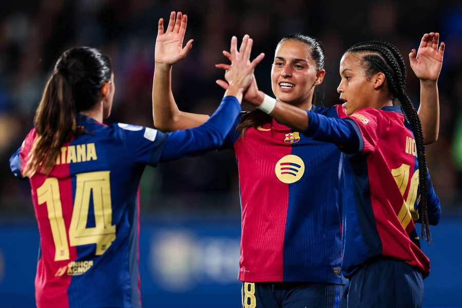 Barcelona viert een van de zeven treffers