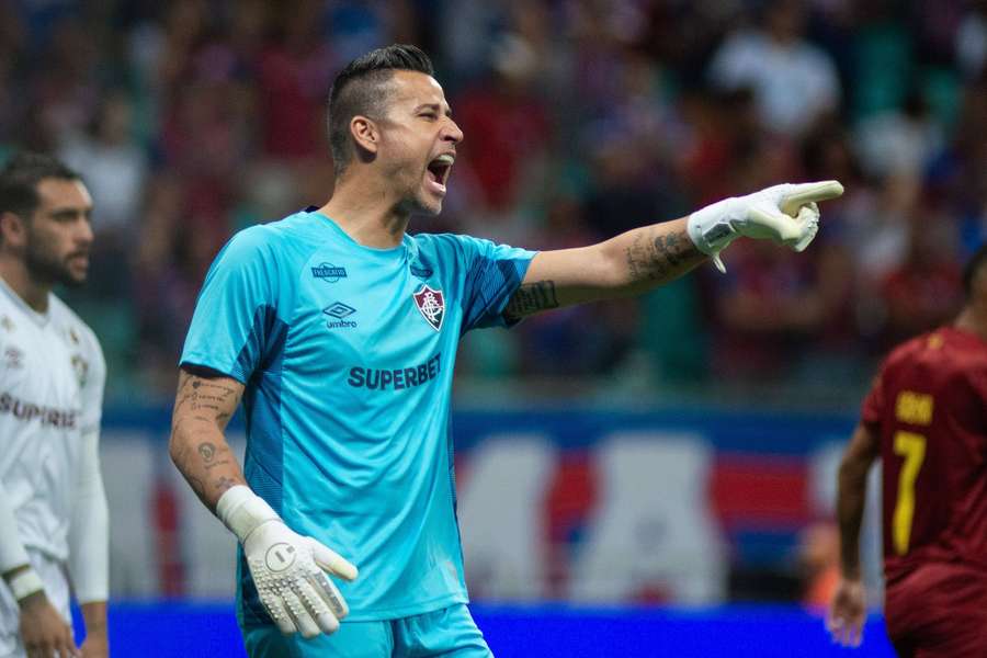 Fluminense goalkeeper Fabio pictured in action against Bahia earlier this month