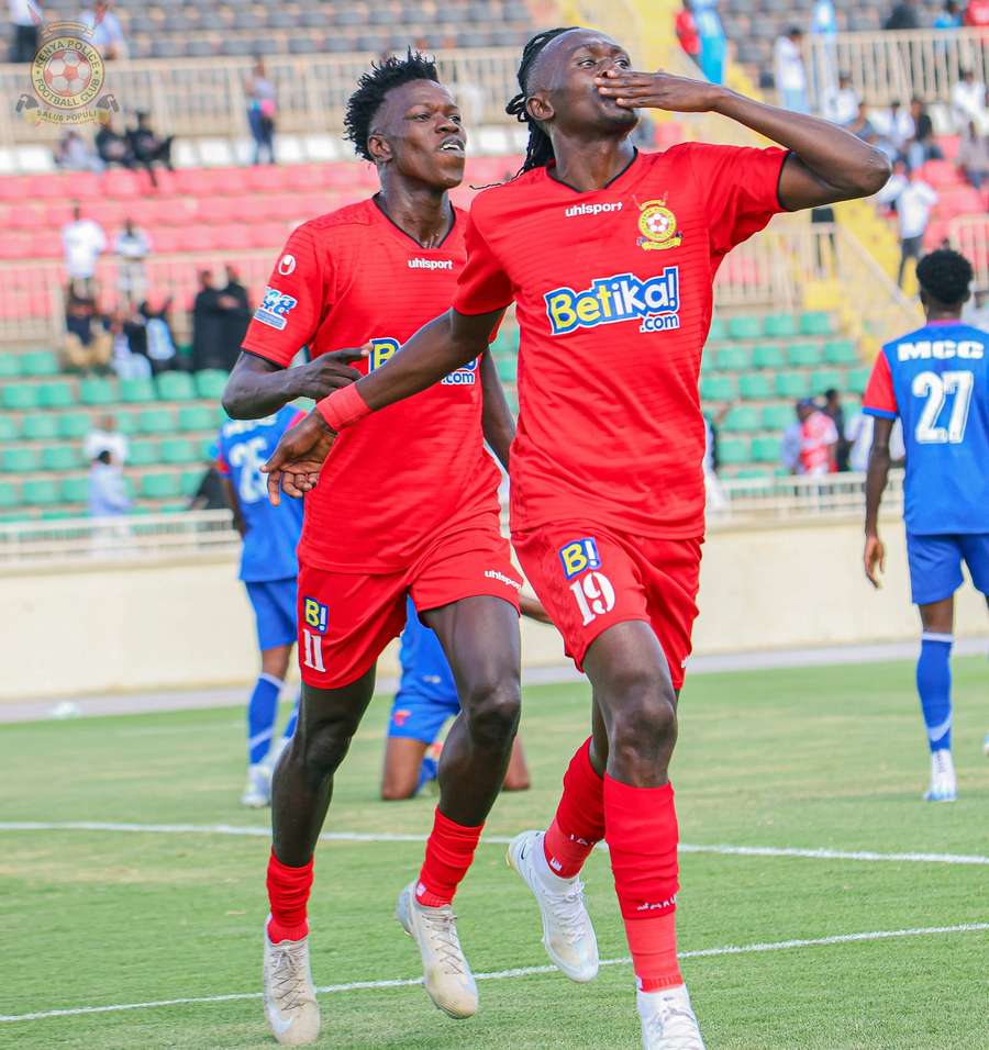Kenya Police celebrate second goal against Mogadishu City