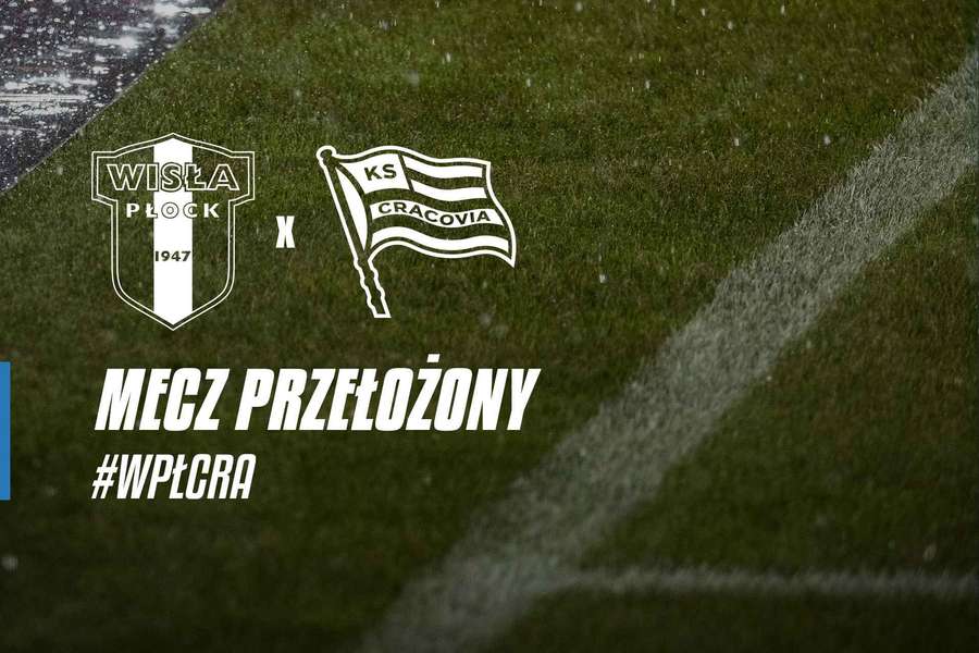 Mecz Wisły Płock z Cracovią odwołany z powodu złych warunków atmosferycznych