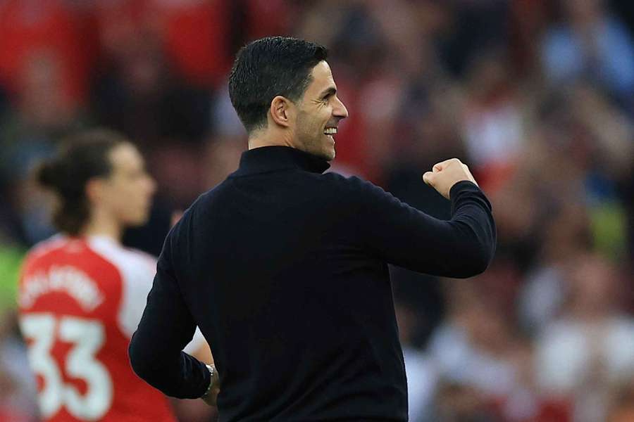 Mikel Arteta celebrates Arsenal's win over Fulham