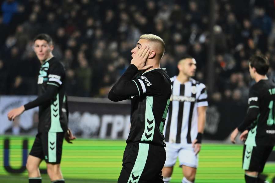 Real Betis' Pablo Garcia reacts