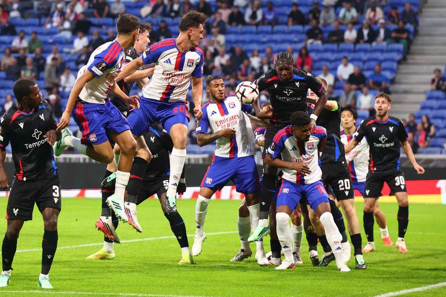 Olympique Lyonnais' Corentin Tolisso scores their first goal
