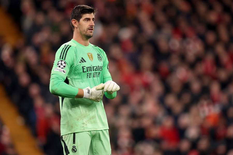 Courtois, en el partido de Liverpool Courtois, en el partido de Liverpool
