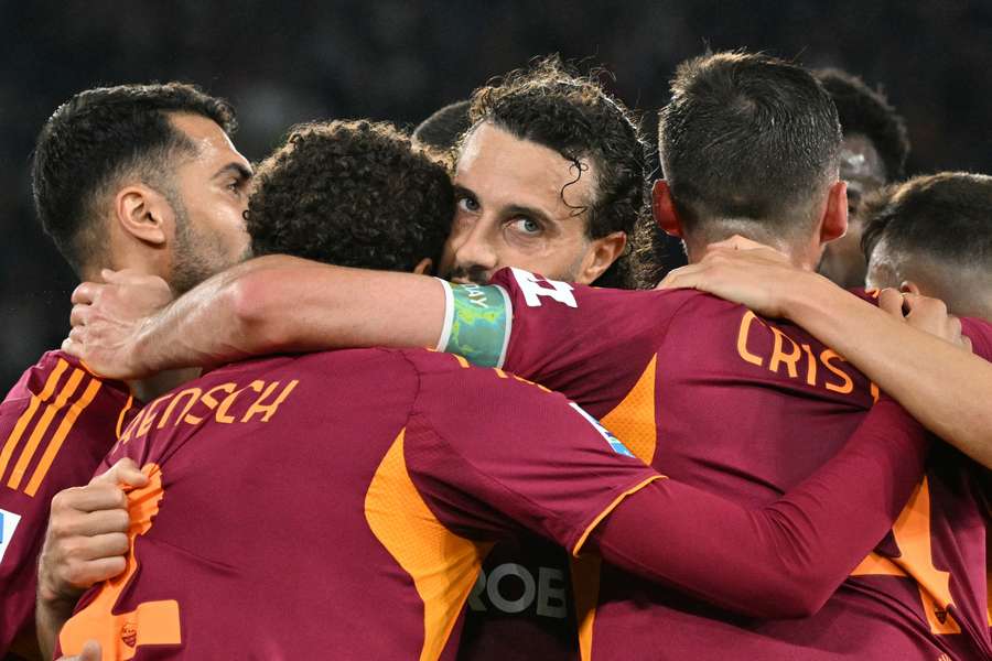 Roma celebrate their equaliser