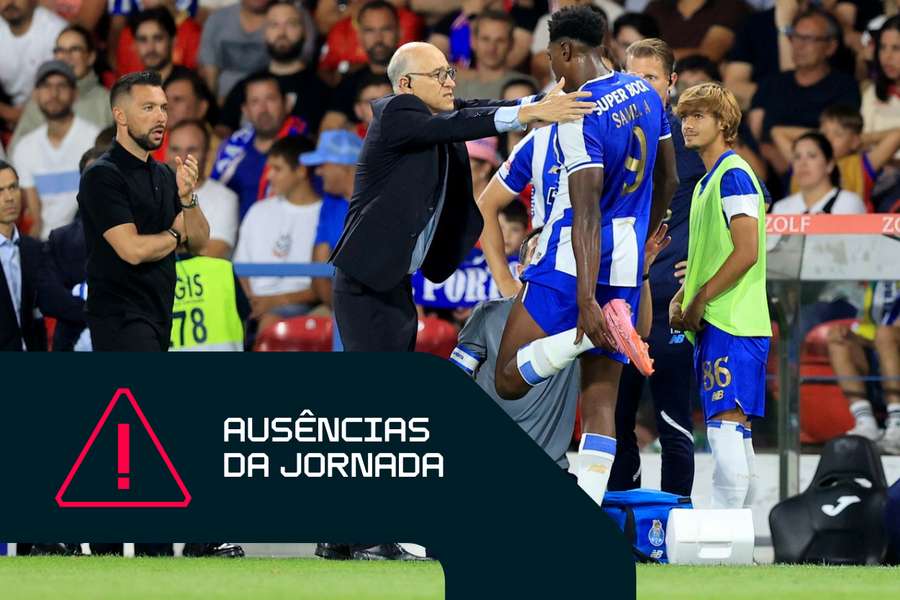 Samu sofreu uma lesão na face anterior da coxa esquerda diante do Gil Vicente