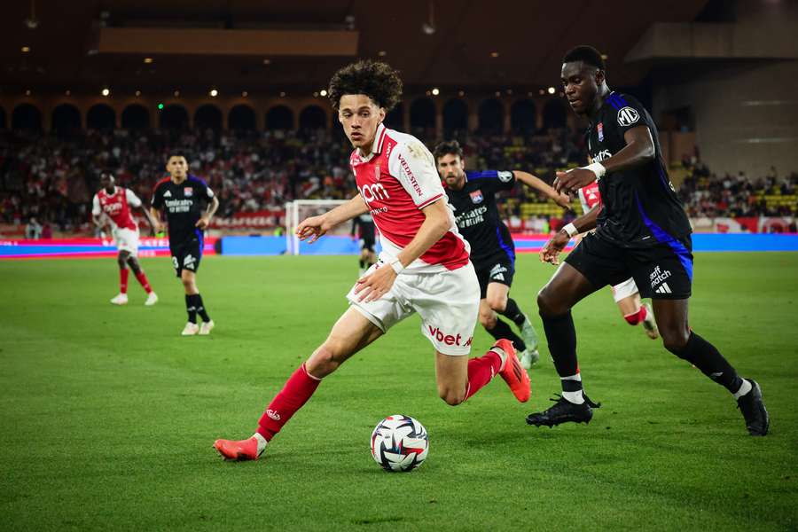 Akliouche avec Monaco face à Lyon le 10 mai.