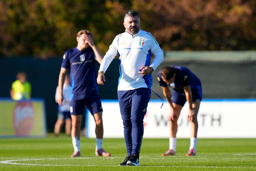 Italy coach Gennaro Gattuso during training 