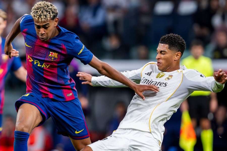 Lamine Yamal e Bellingham em El Clásico por LaLiga