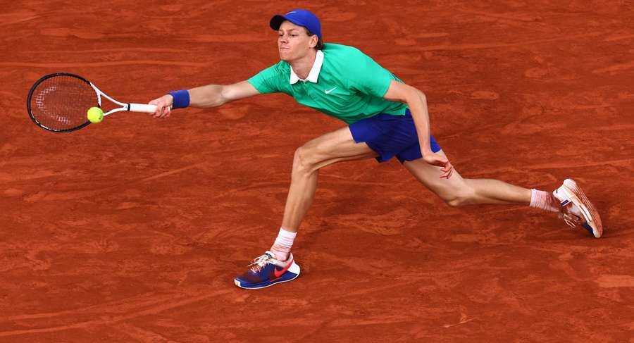Italy's Jannik Sinner in action during his final match against Spain's Carlos Alcaraz Italy's Jannik Sinner in action during his final match against Spain's Carlos Alcaraz