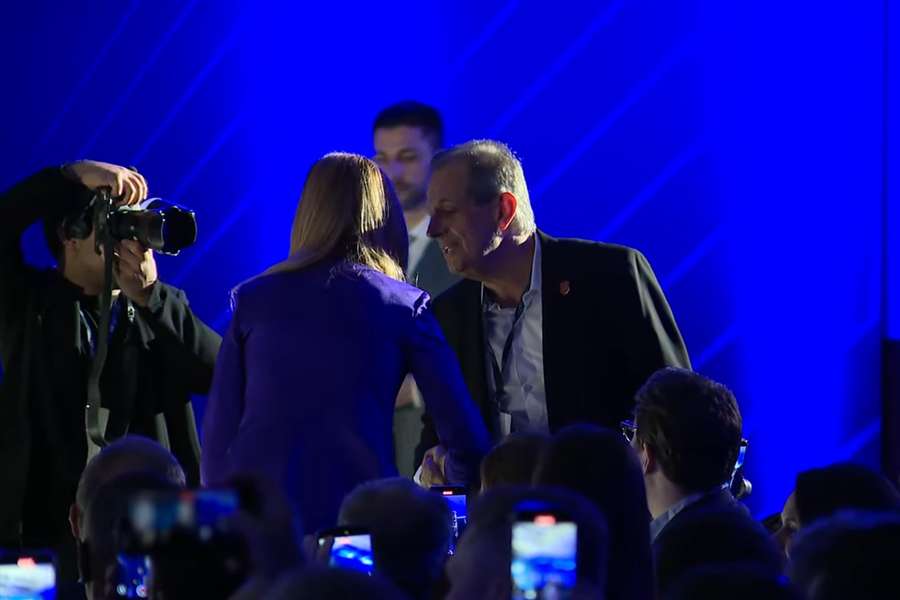 Leila Pereira e Bap si salutano durante il Summit CBF Academy