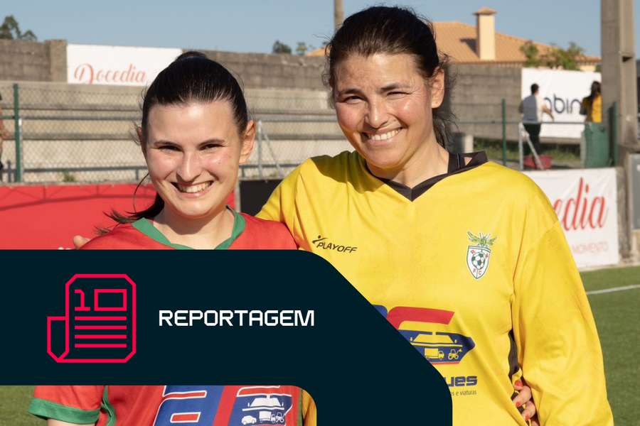 Raquel Marques com a mãe Paula no Rio Mau FC