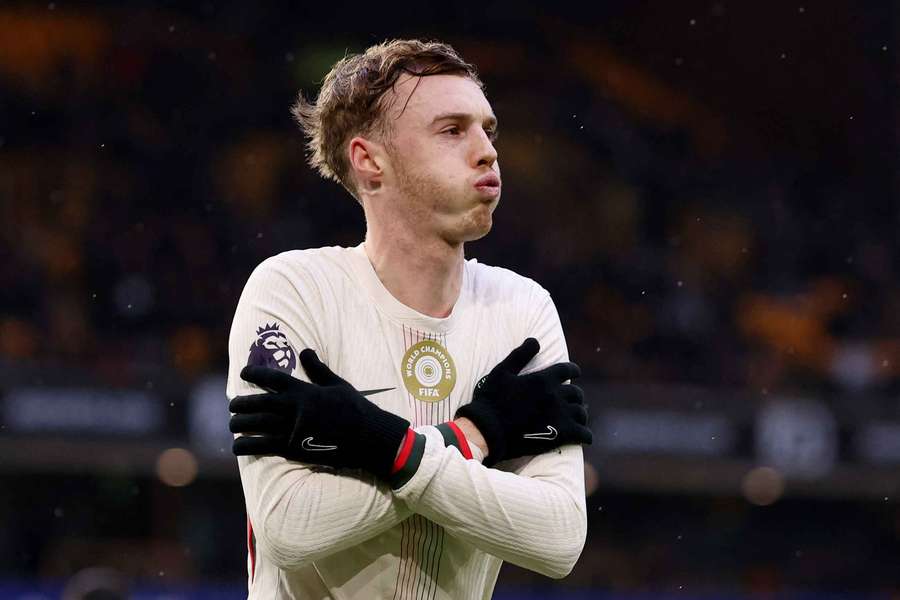 Palmer celebra uno de sus tres goles ante los Wolves