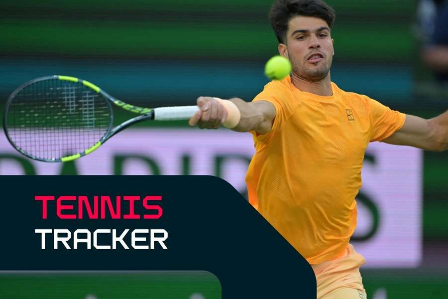 Carlos Alacaraz in action at Indian Wells