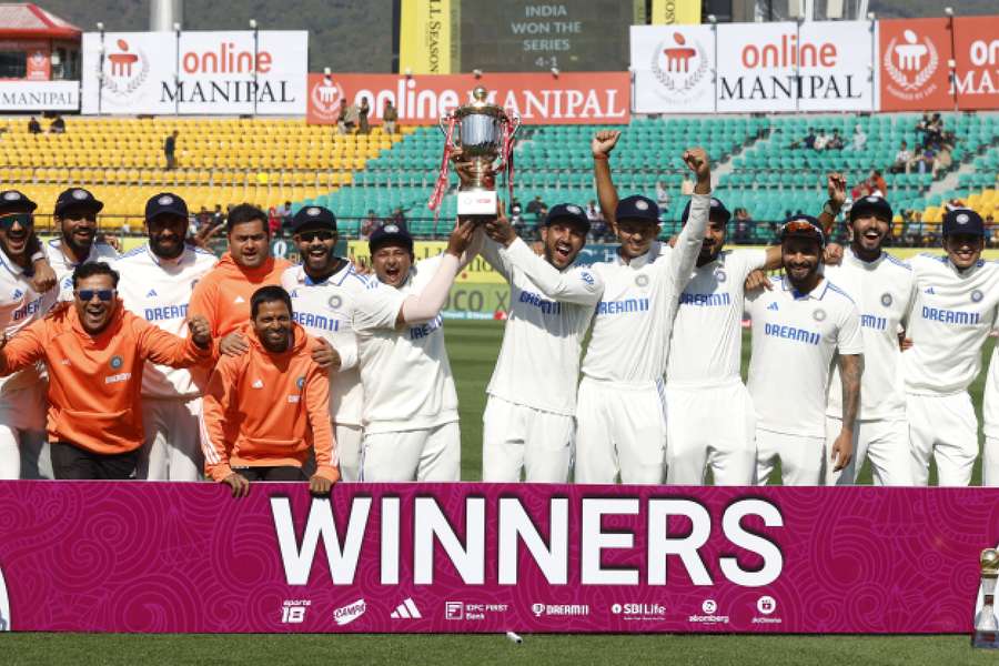 India celebrate their series win