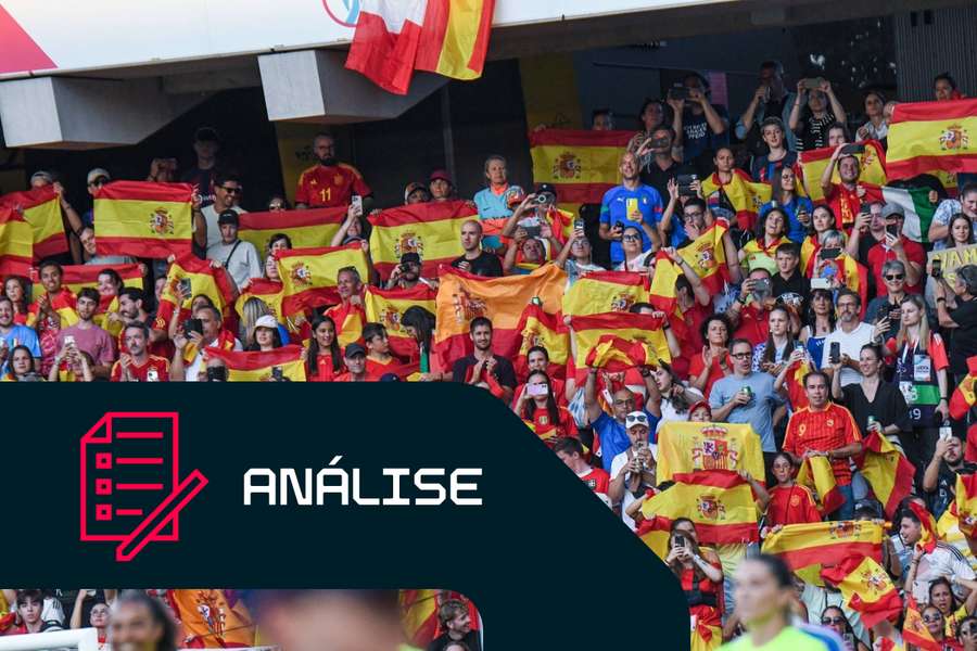 Adeptos de Espanha no apoio à seleção feminina no Campeonato Europeu Feminino de 2025