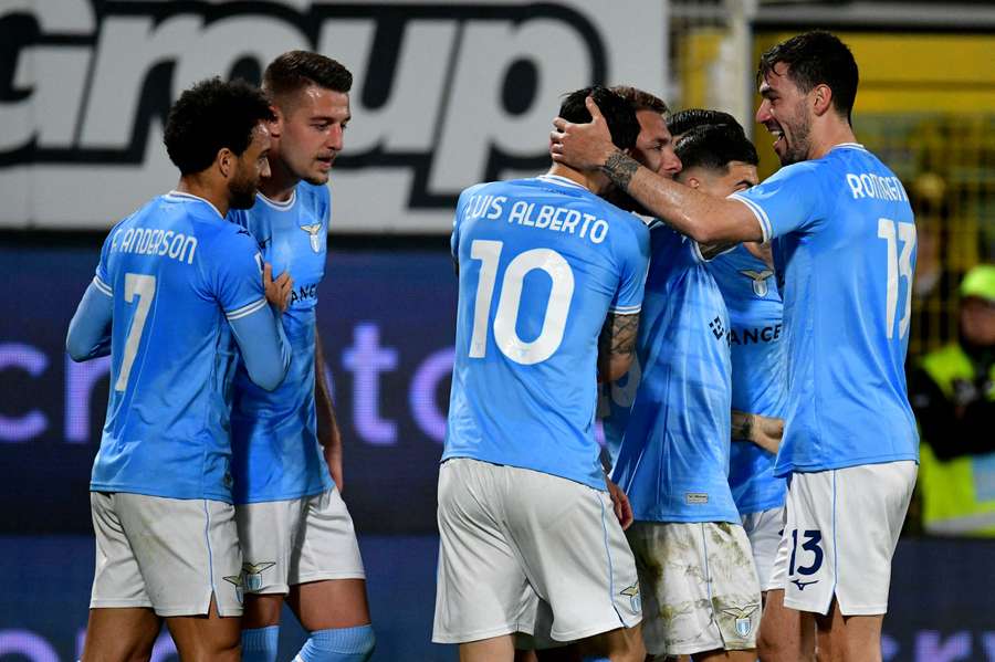 Felipe Anderson, left, netted his first goal in Serie A since January in the victory