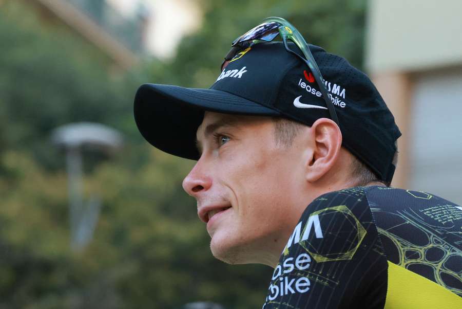 Jonas Vingegaard during the presentation ahead of the Tour de France Jonas Vingegaard during the presentation ahead of the Tour de France
