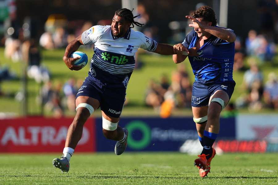 Auckland's Hoskins Sotutu runs with the ball at Joondalup Arena on the weekend. Auckland's Hoskins Sotutu runs with the ball at Joondalup Arena on the weekend.
