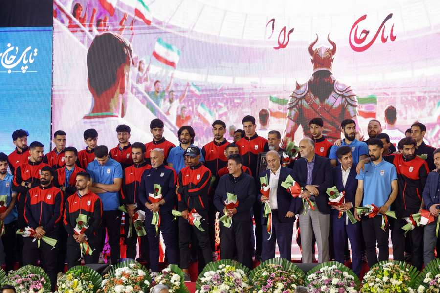I calciatori dell'Iran a Teheran I calciatori dell'Iran a Teheran