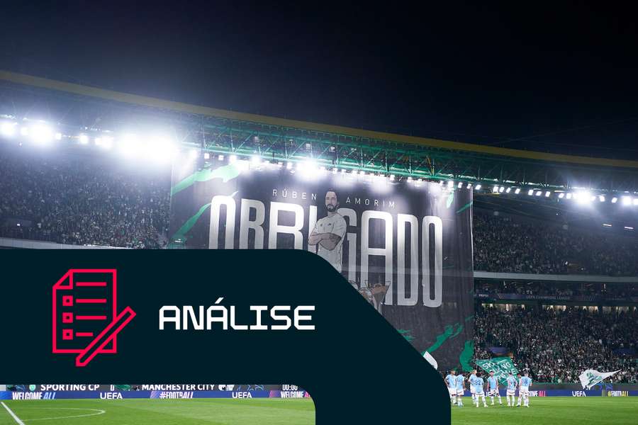 Bandeira dos adeptos do Sporting agradece a Ruben Amorim no seu último jogo em casa como treinador 