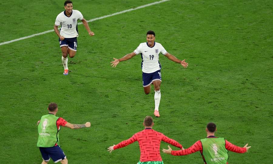 Watkins celebrates his goal