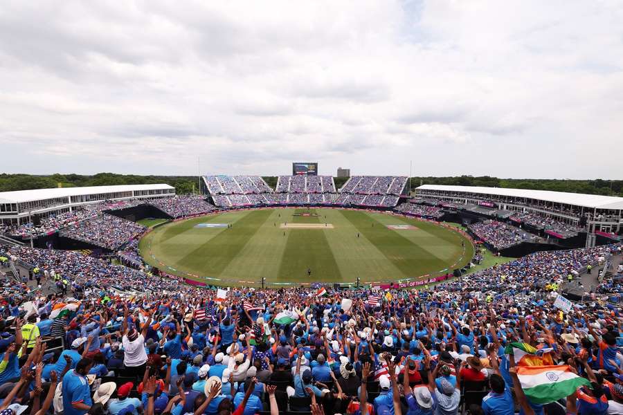 A crowd watching India v USA at the T20 World Cup