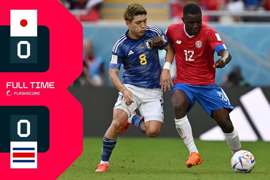 HALF TIME: Japan en Costa Rica weten het publiek nog allerminst te vermaken