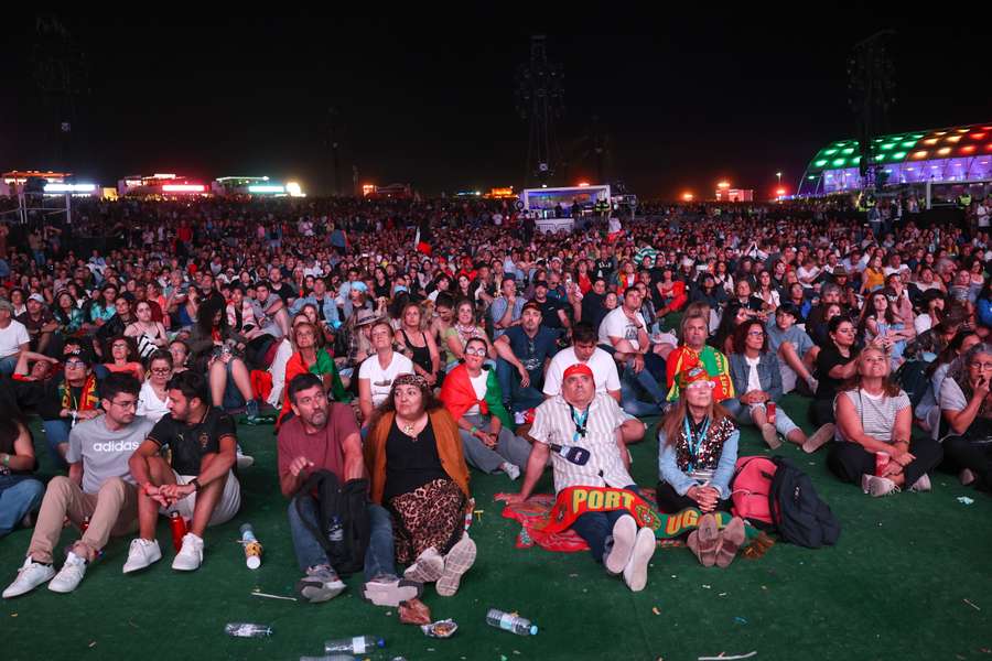 Adeptos a verem o jogo no Rock in Rio