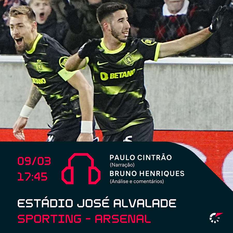 Oiça o relato ao vivo de Alvalade no site ou na app Oiça o relato ao vivo de Alvalade no site ou na app